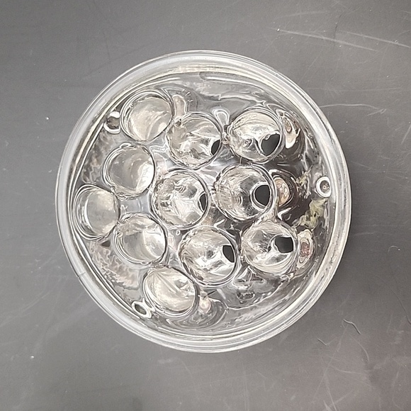 Vintage Clear Glass Footed Flower Frog 11 holes - Picture 2 of 8